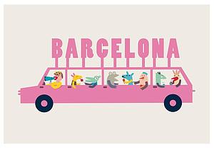 Pink car Barcelona
