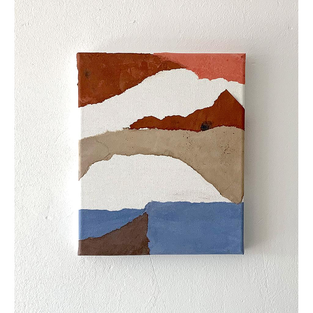 Collage papel teñido bastidor 1