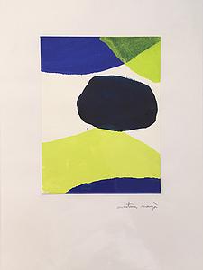 Monotipia verde azul 5