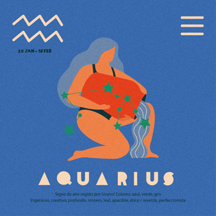 Illustrated Zodiac Aquarius