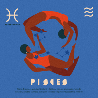 Illustrated Zodiac Pisces