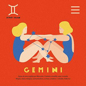 Illustrated Zodiac Gemini (XS)