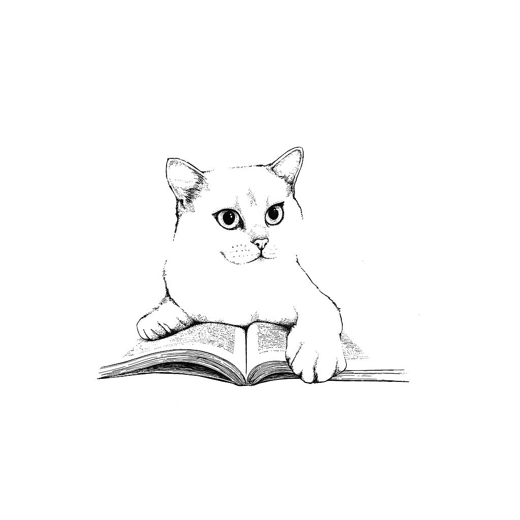 Cat and book (S)