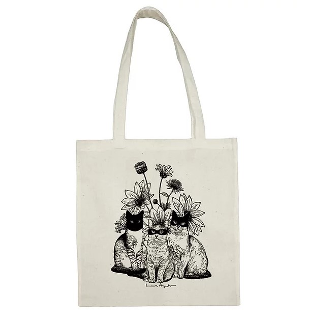 Tote bag Masked cats