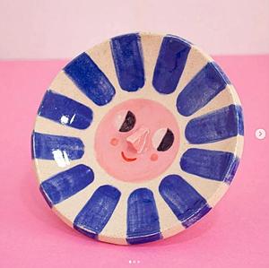 Happy sun blue trinket dish