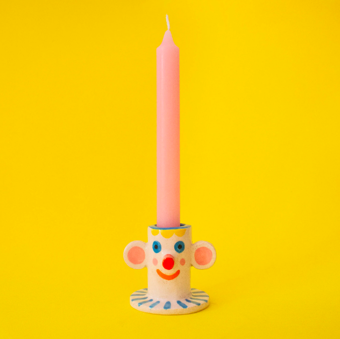 Happy face candle holder