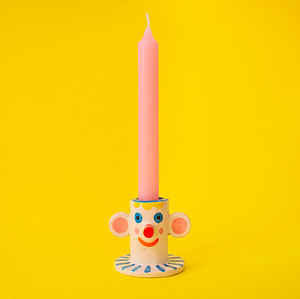 Happy face candle holder