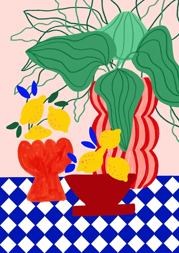 Blue tiles and lemons (S)