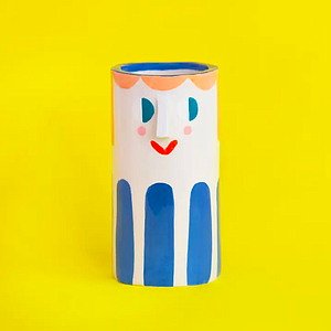 Girl deep blue vase