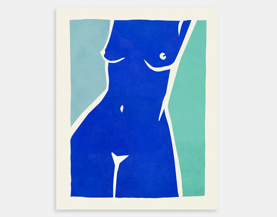 Nude in blue