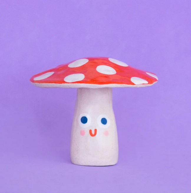 Mushroom tiny ceramic sculpture