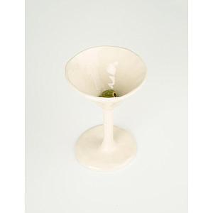 Martini glass with olive