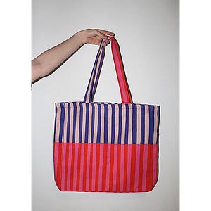 Tote C rayas rosa/rojo/azúl