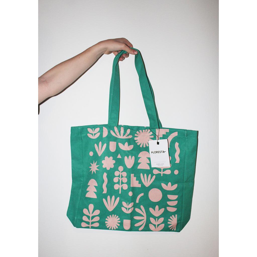Tote F flores verde