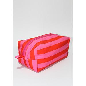 Neceser rayas rosa/rojo