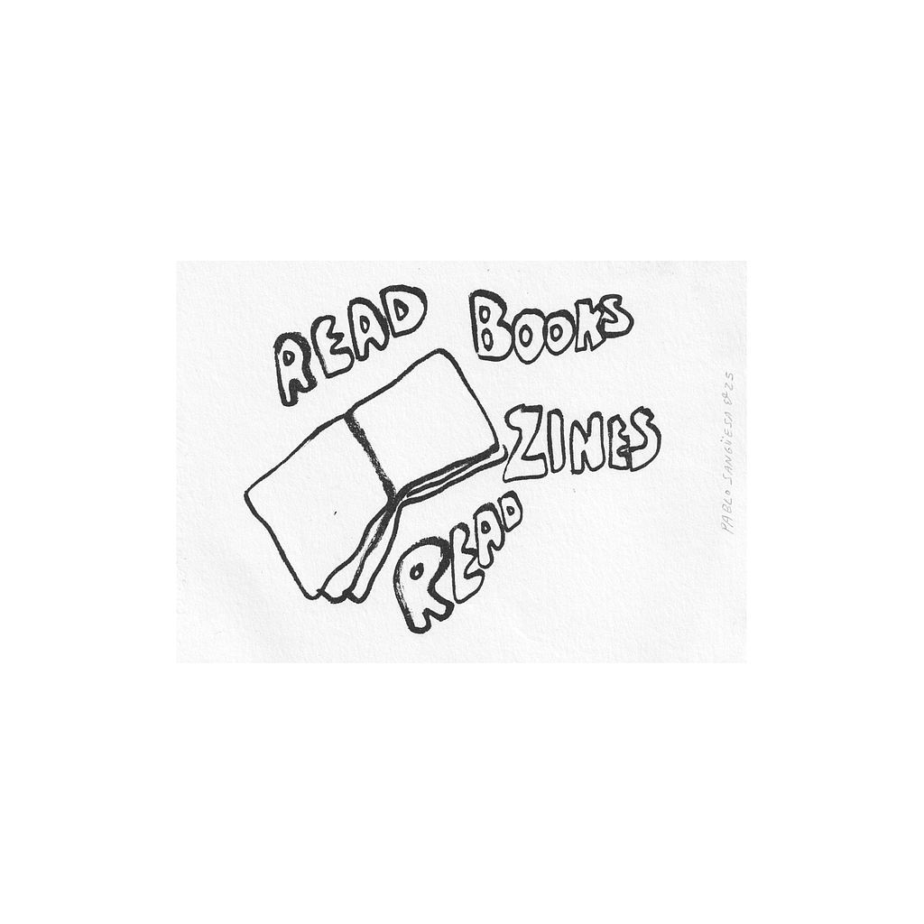 Leer libros y fanzines - Postal