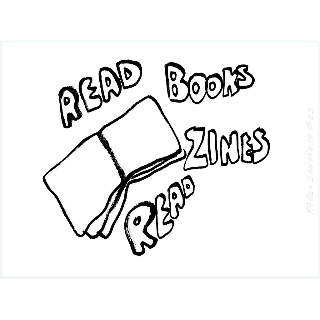 Leer libros y fanzines - Postal