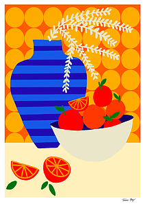 Oranges on retro kitchen (M)