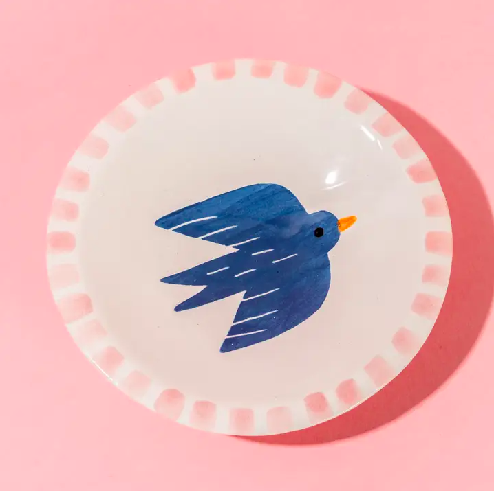 Blue bird trinket dish