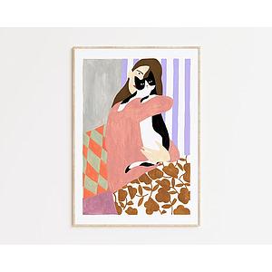 Woman and cat (L)