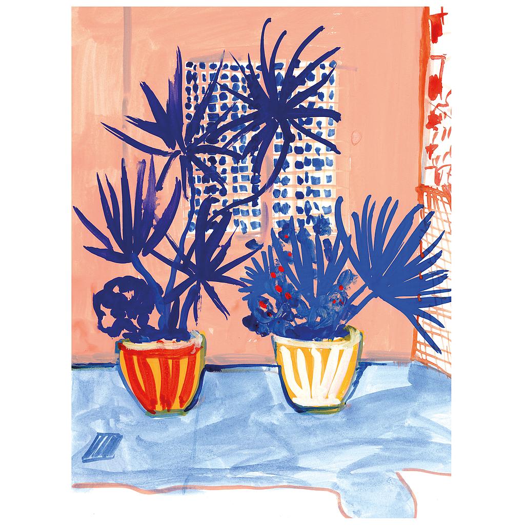 Blue palm trees